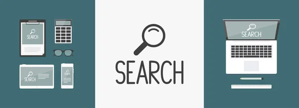 Icône de recherche numérique — Image vectorielle