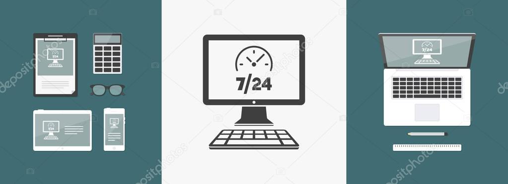 Full time 7/24 web services icon