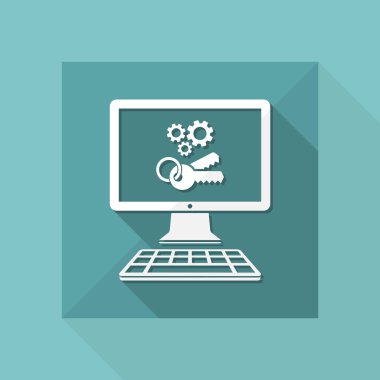 Kilitli ayarları simgesi düz