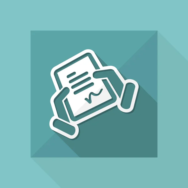 Icono de firma de documento — Vector de stock