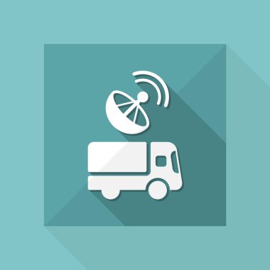 Kamyon ile uydu ayarı simgesini