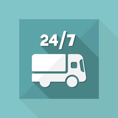 24/7 simgesi sürekli teslimat Hizmetleri