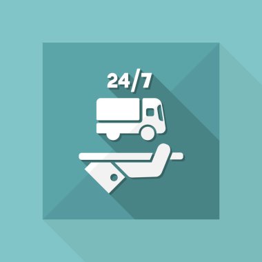 24/7 simgesi sürekli teslimat Hizmetleri