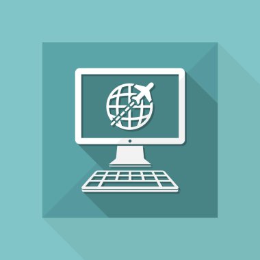 Seyahat web sitesi kavramı düz simgesi
