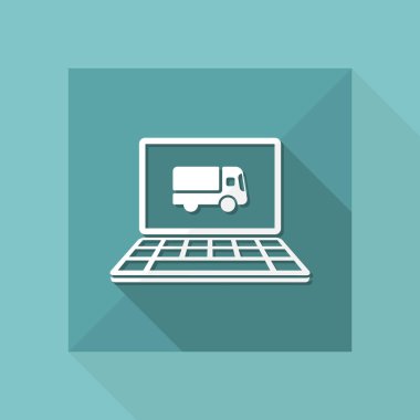 Internet satın - düz simgesi