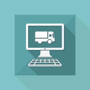 Internet satın - düz simgesi