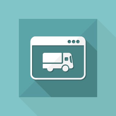 Internet satın - düz simgesi