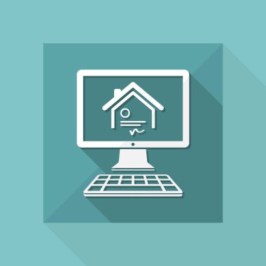 Ev çevrimiçi sertifika simge