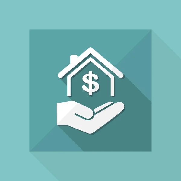 Icono de costo de casa — Vector de stock