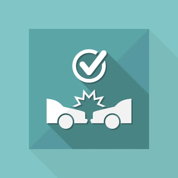 Accidente de coche icono de verificación — Vector de stock