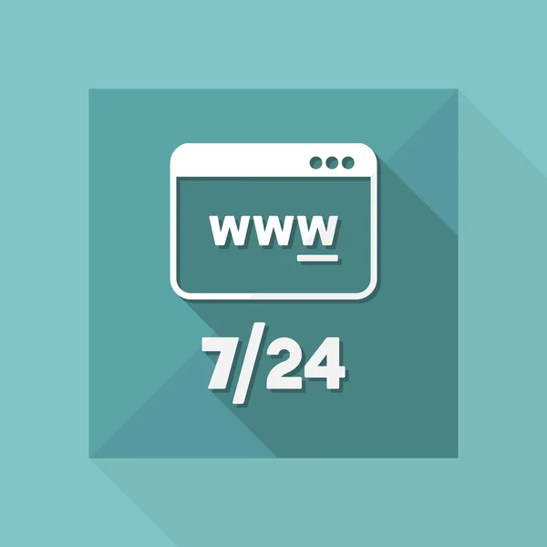 Εικονίδιο υπηρεσίες web Full time 7/24 — Διανυσματικό Αρχείο