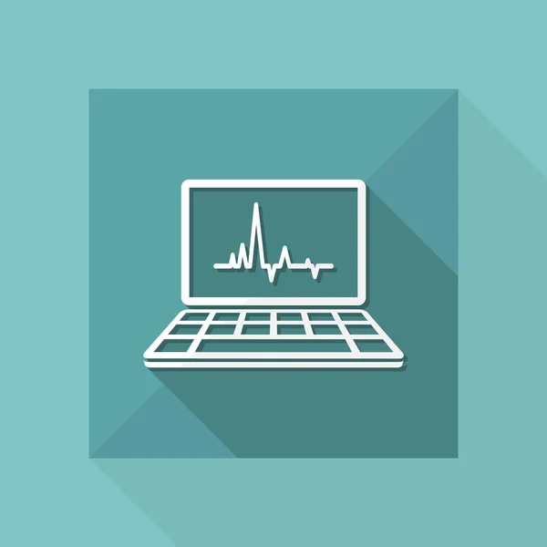 EKG en el icono de la pantalla del ordenador — Vector de stock