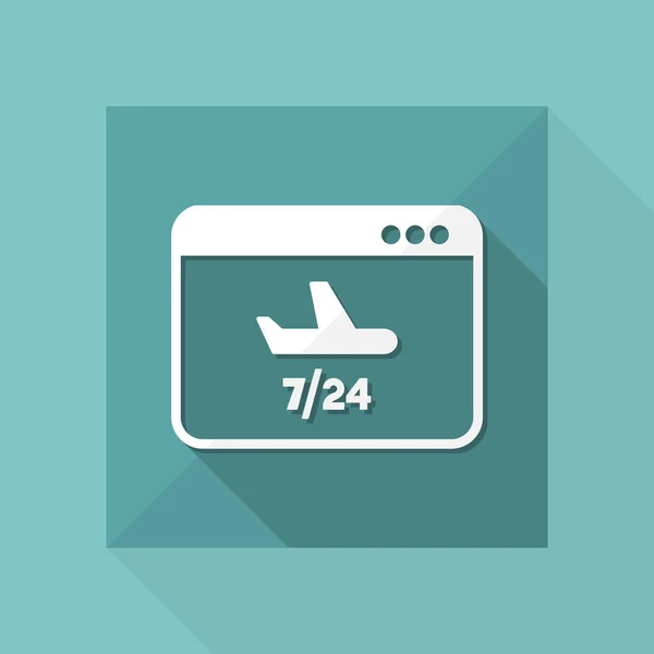 Airline Webseite 7 / 24 serivces icon — Stockvektor