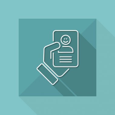 Kimlik kartı simgesi - ince serisi