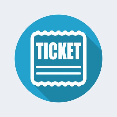 Tek izole tiket simge vektör çizim 