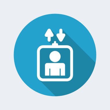 Asansör düz simgesi