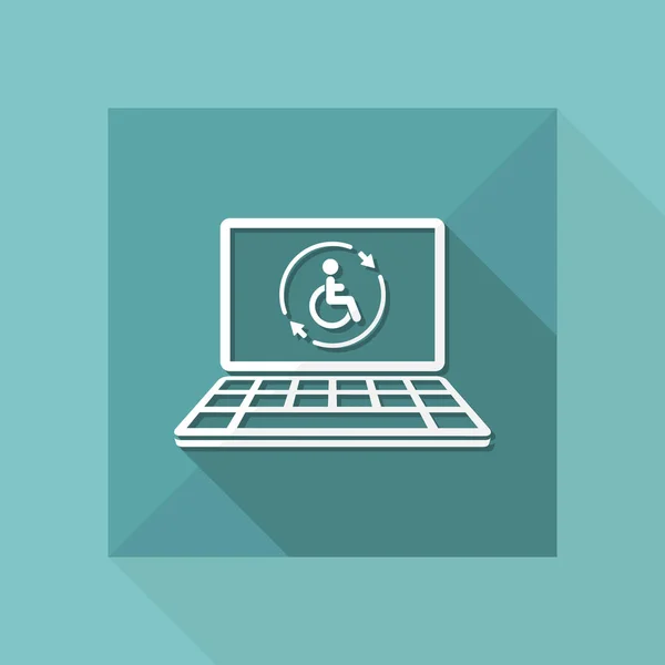 Discapacidad asistencia completa icono en línea — Vector de stock