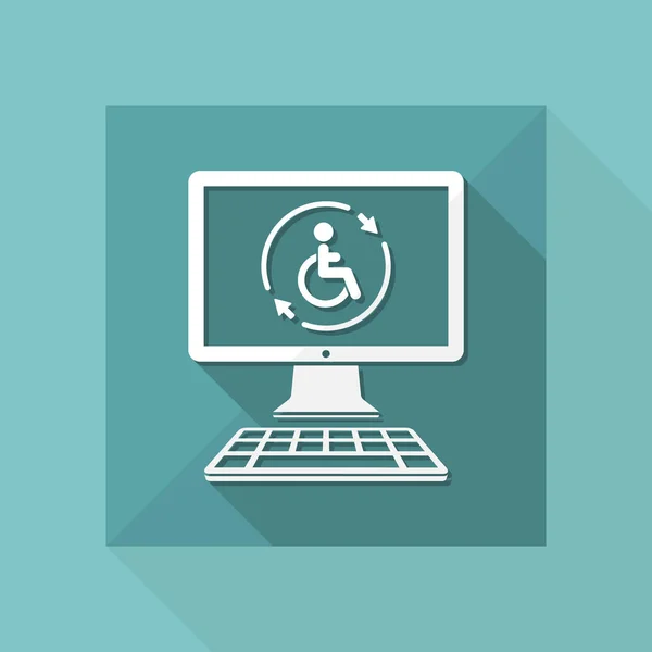 Handicap full assistance online icon — Stock Vector