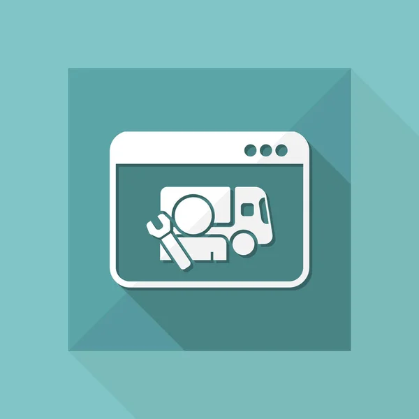 Піктограма допомоги вантажівкам онлайн — стоковий вектор