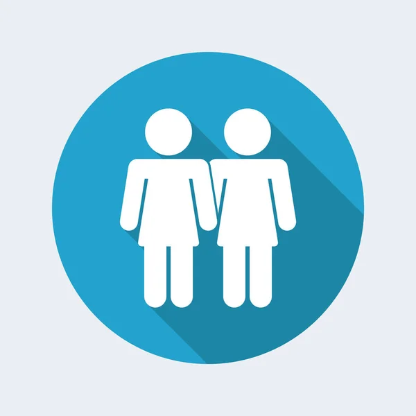 Lesbianas pareja icono — Vector de stock