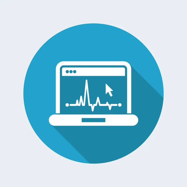 EKG no ícone da tela do computador —  Vetores de Stock