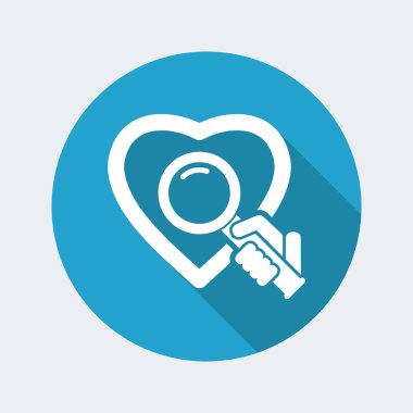 Aşk arama düz simgesi