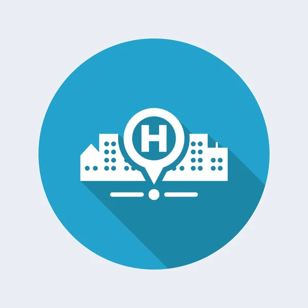 Kórházi elhelyezés lapos ikon — Stock Vector