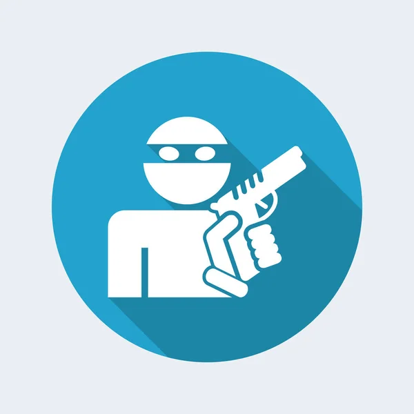 Thief armed icon — Stock Vector