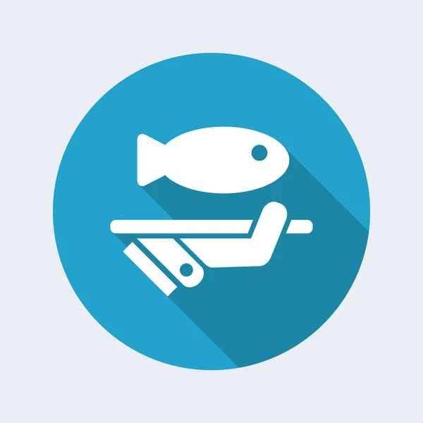 Icona del pesce singolo — Vettoriale Stock