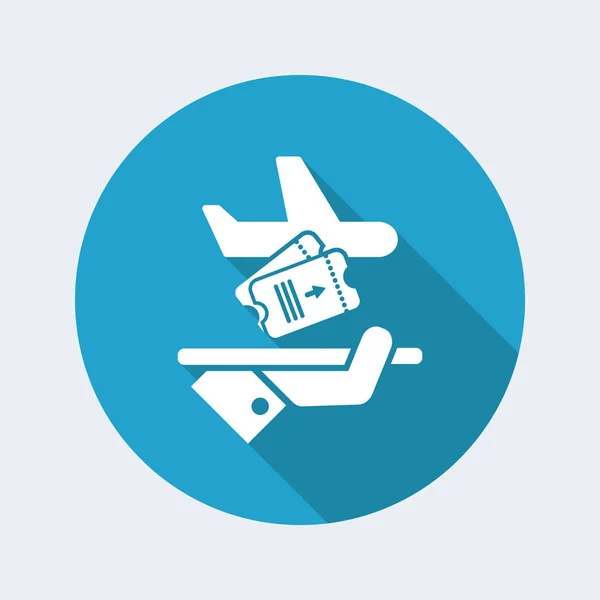 Volar reserva icono plano — Vector de stock