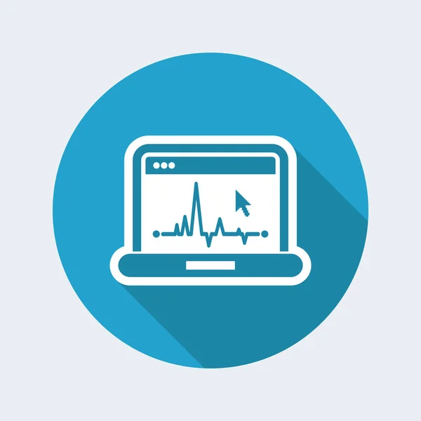 EKG on computer screen icon — Stock Vector