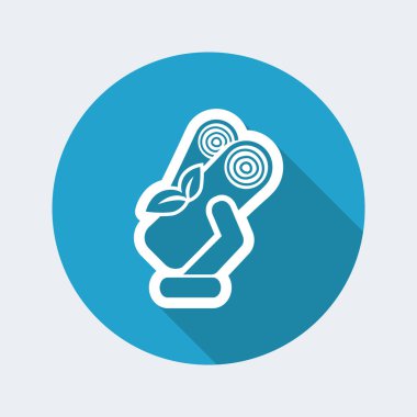 Doğranmış ahşap el simgesi