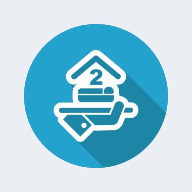 Otel ikonu. Çift yatak odası.