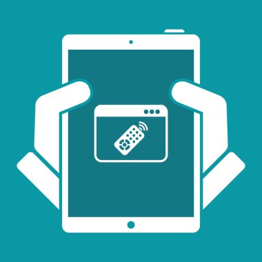 Bilgisayar uzaktan kumanda - vektör düz simgesi