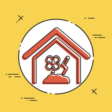 Tek ev çiçek simgesi 