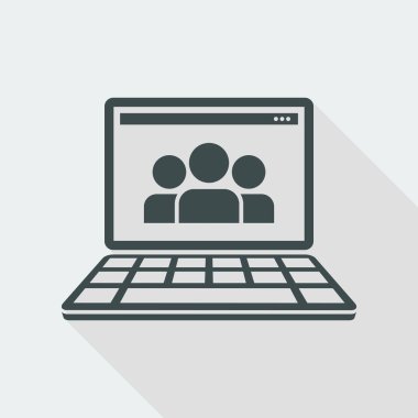 Sosyal ağ - düz en az simgesi