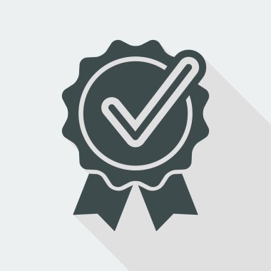 Onay işareti sertifika düz simgesi