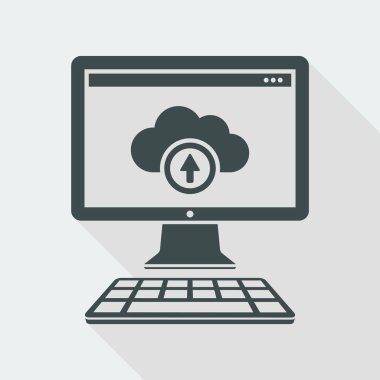 Veri bulut düz simgesi