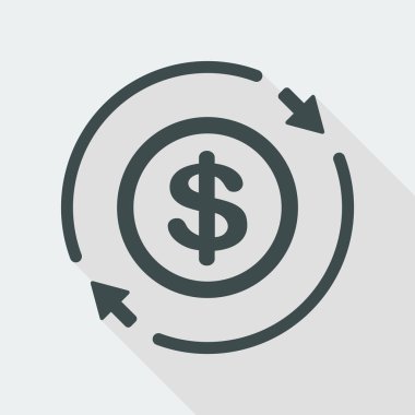 Para ticaret düz simgesi - dolar
