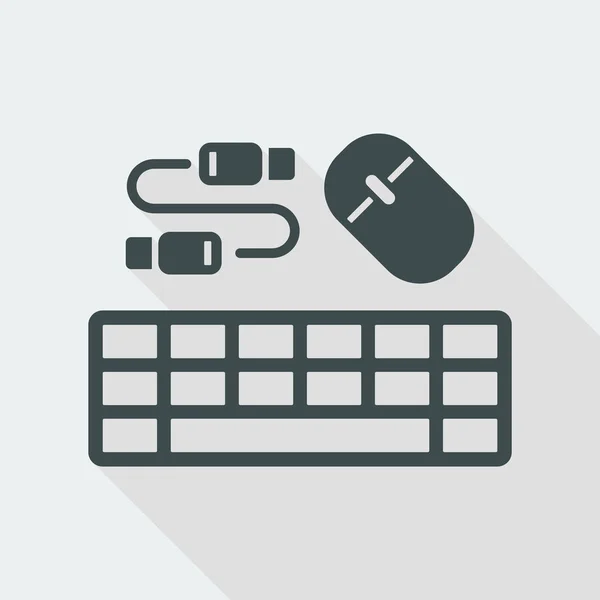 Teclado y ratón USB — Vector de stock