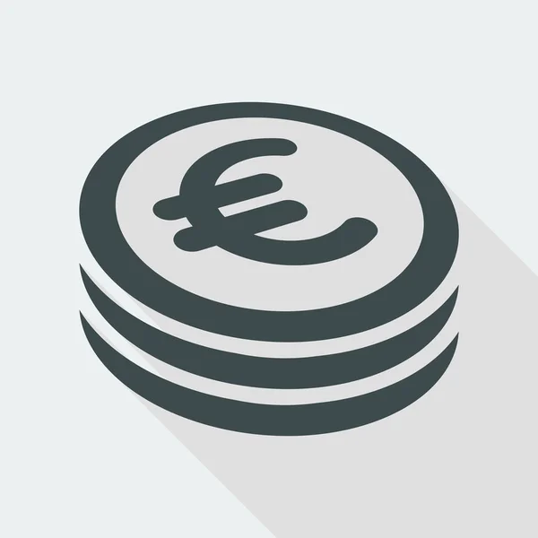 Euro munt platte pictogram — Stockvector