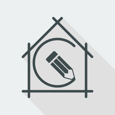 House planlama düz simgesi 