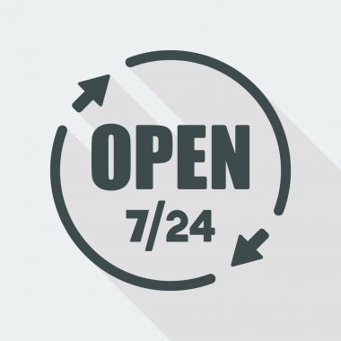 Mağaza açık 7/24 simgesi