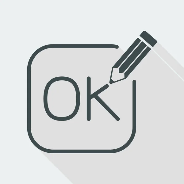 A Pencil writes "ok" icon — Stock Vector