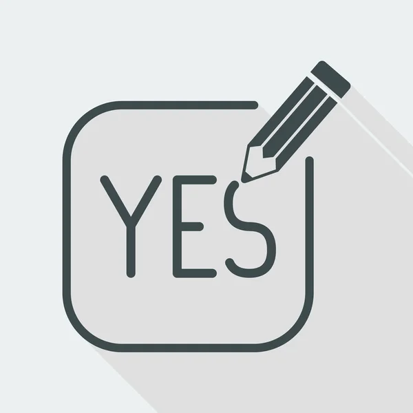 A Pencil writes "yes" icon — Stock Vector