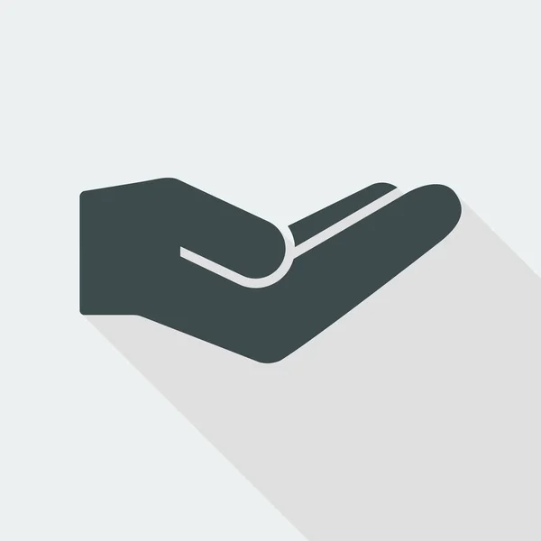 Mão no ícone gesto de caridade — Vetor de Stock