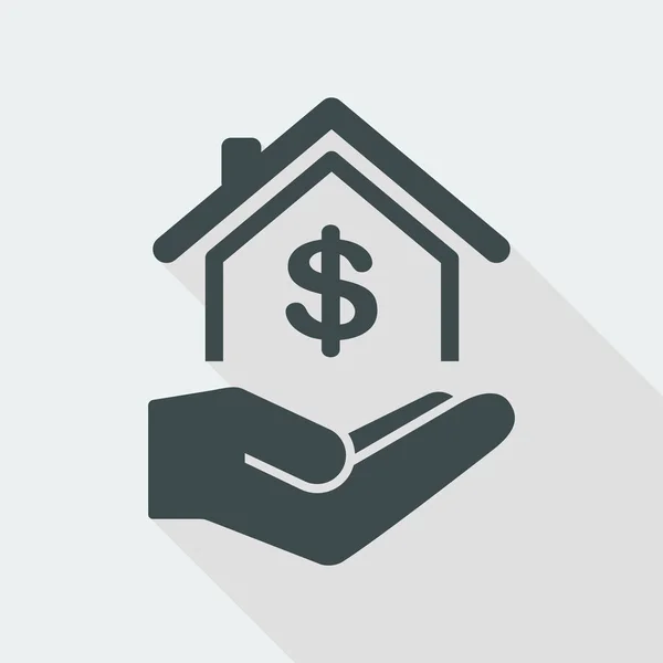 Ícone de custo casa —  Vetores de Stock