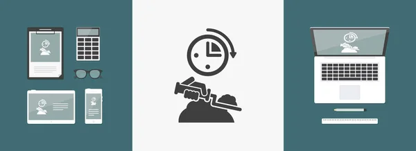 Fast bricklayer icon — Stock Vector