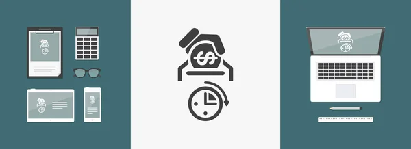 Icono de tiempo dinero — Vector de stock