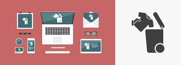 Отдельный значок сбора отходов 